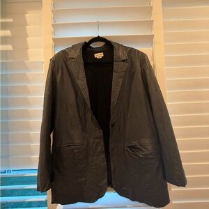 Used in good condition Zadig and Voltaire wrinkled leather blazer.